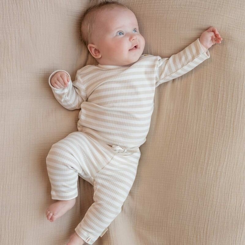 Little Dutch - Long Sleeve T-Shirt - Stripe Sand / White