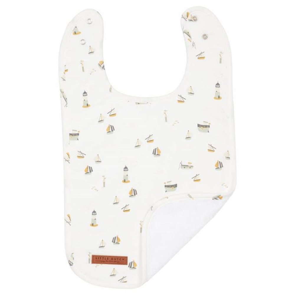 Little Dutch - Cotton Baby Bib - Sailors Bay White