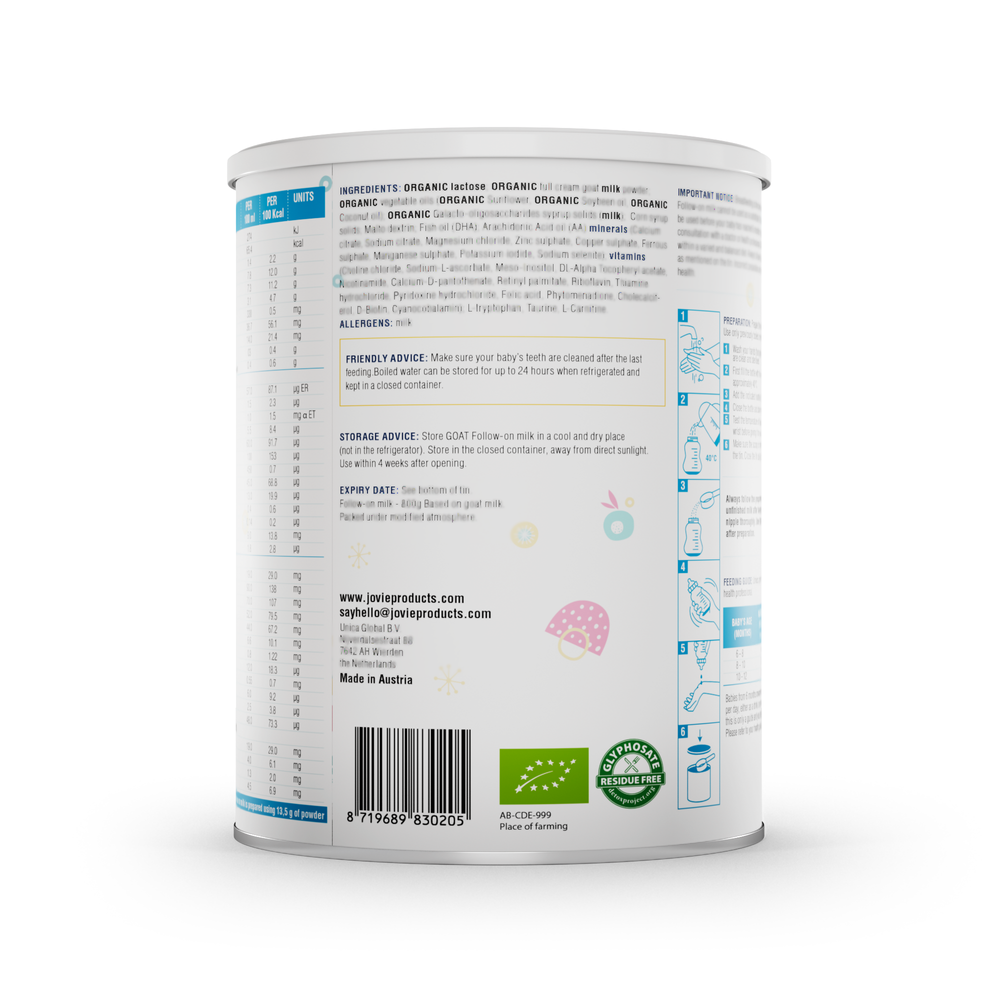 Jovie - Organic Goat Follow-on Milk Stage (2) - 400g - Twin Pack