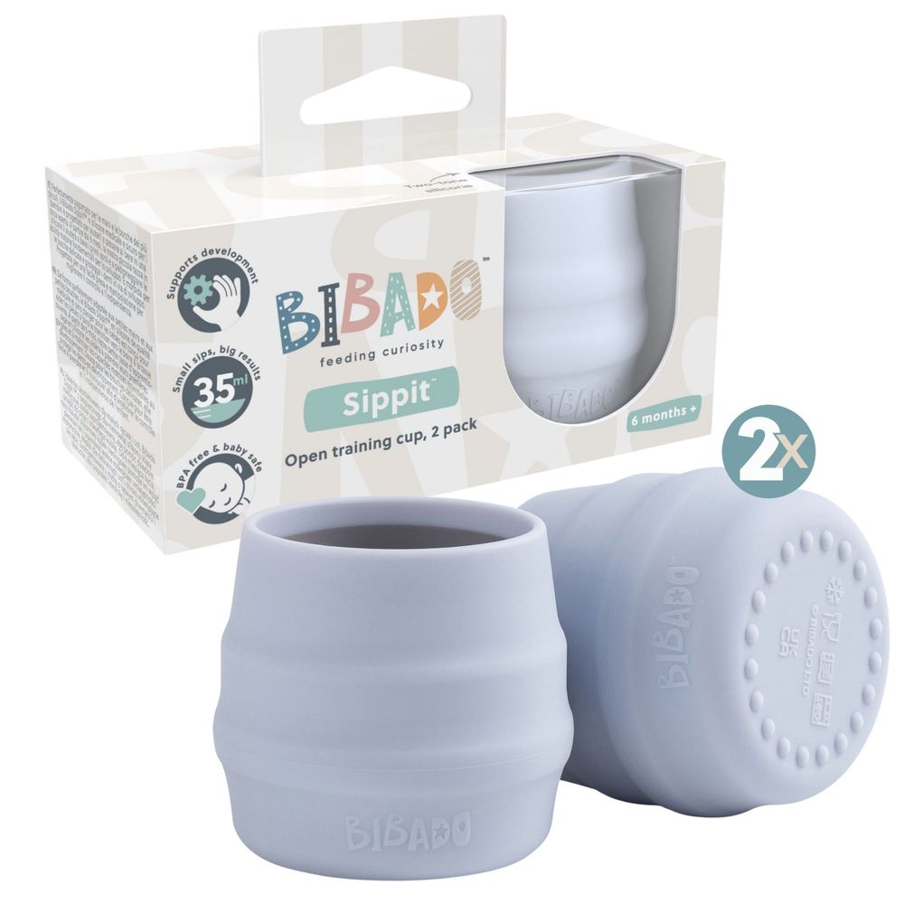 Bibado - Sippit Silicone Training Cup Set - Mist - 2 Pcs - 35ml