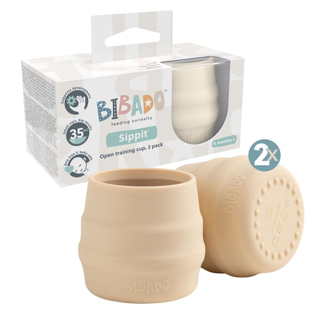 Bibado - Sippit Silicone Training Cup Set - Fawn - 2 Pcs - 35ml