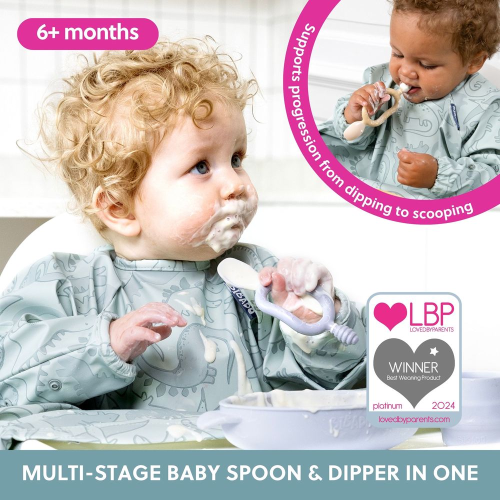 Bibado - Dippit Multi-Stage Weaning Spoon Set - Mist - 2 Pcs
