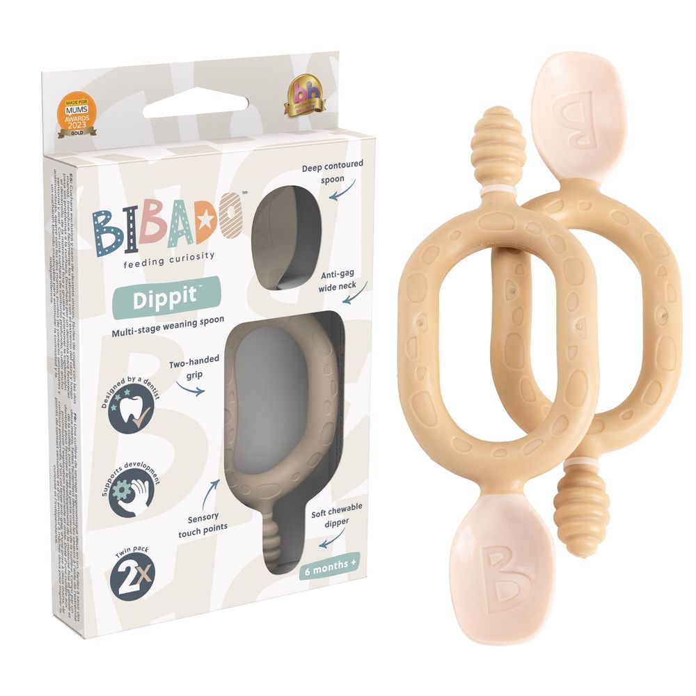 Bibado - Dippit Multi-Stage Weaning Spoon Set - Fawn - 2 Pcs
