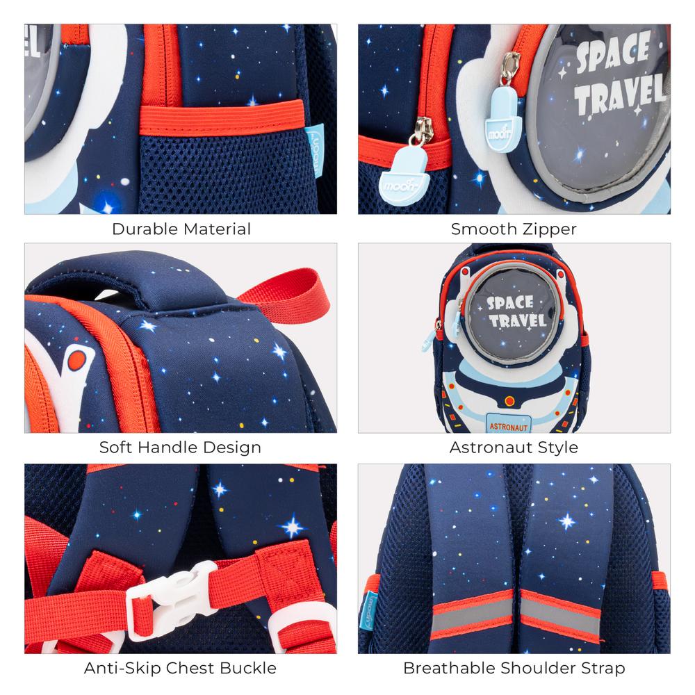 Moon - Kids Backpack Padded Straps Waterproof - Perfect For Preschool Nursery Snacks Lunchbox - Space Adventure