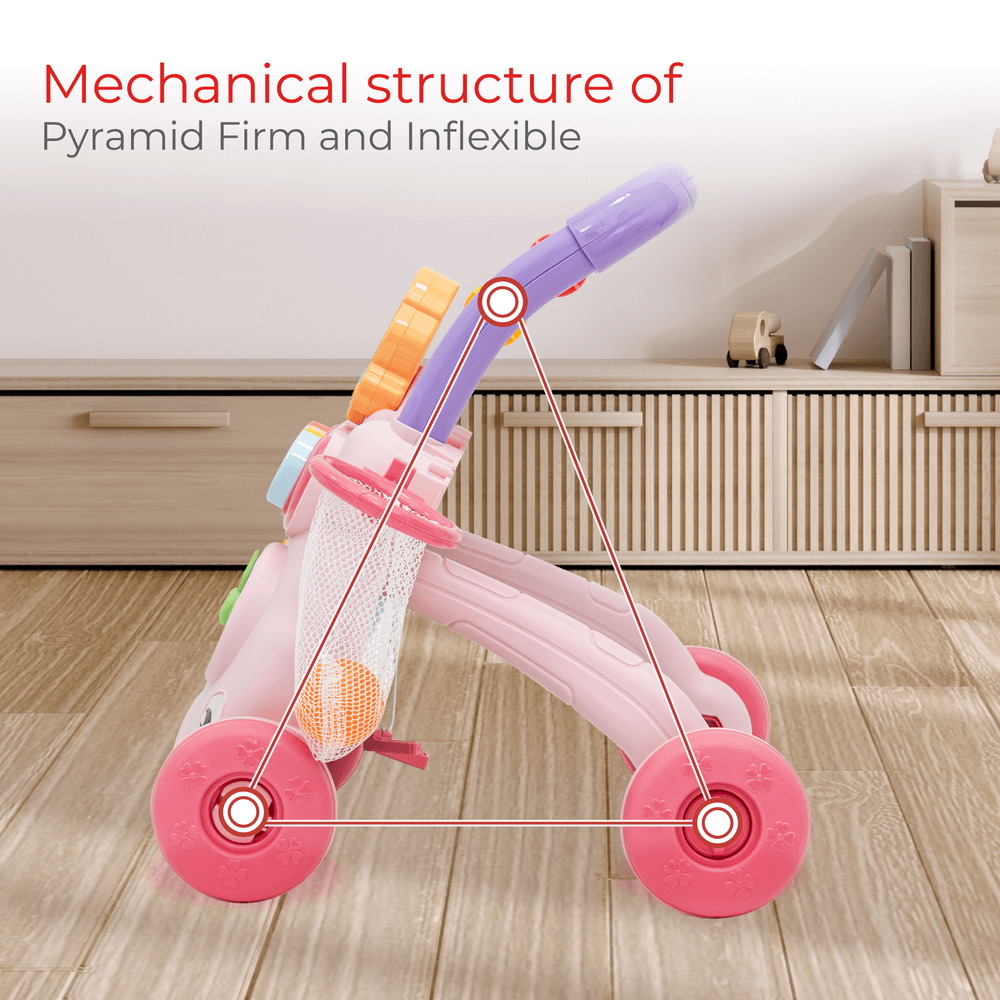 MOON - Baby Push Activity Walker For Perfect Balance - Pink