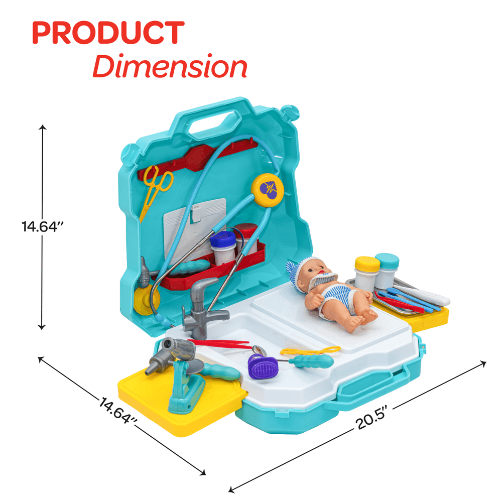 Moon - Clinic Set - Stainless Junior Doctor Kit 29pcs - Blue