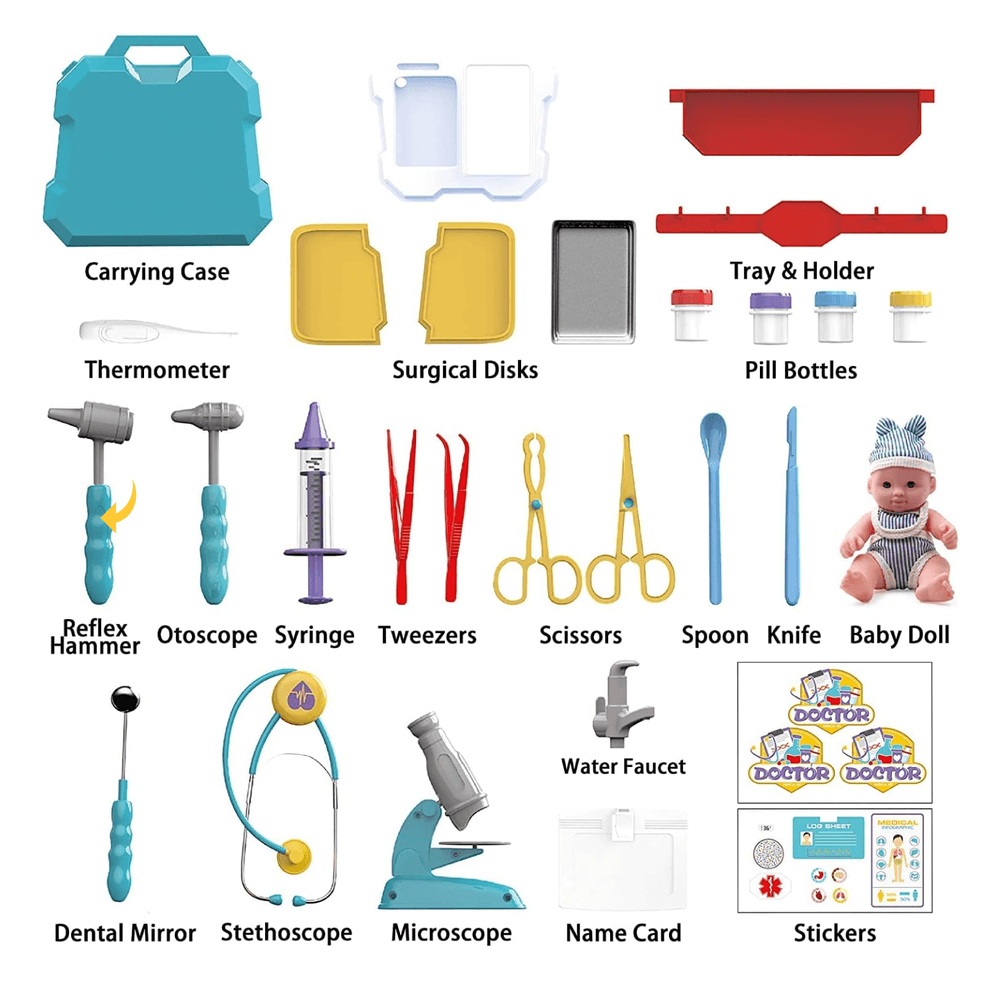 Moon - Clinic Set - Stainless Junior Doctor Kit 29pcs - Blue