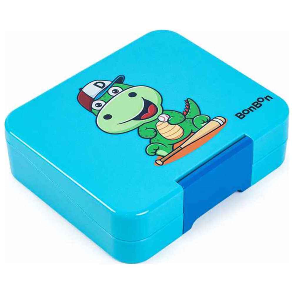 بون بون - صندوق غداء صغير مانع للتسرب 4 أقسام - لعبة دينو