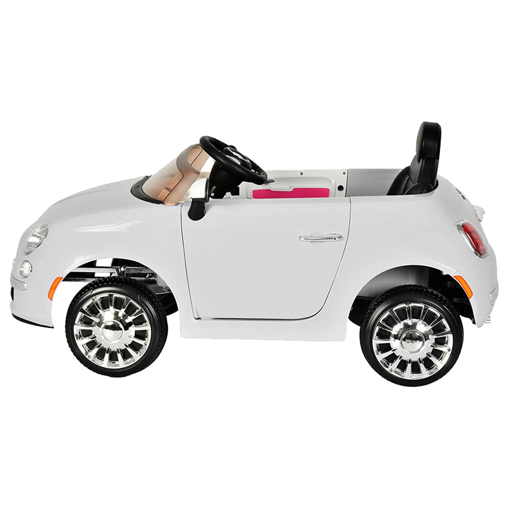Fiat - 500 Kids Rideon Car - White - 12V