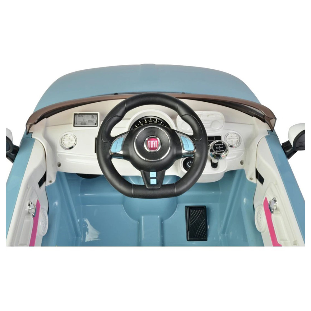 Fiat - 500 Kids Rideon Car - Blue - 12V