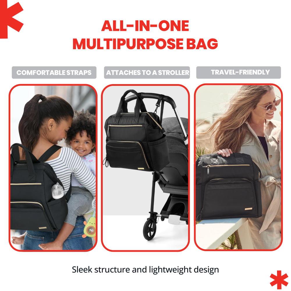 SkipHop - Main Frame Diaper Backpack - Black