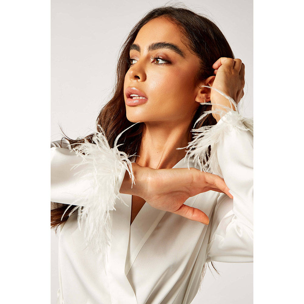 بلومنج - بيجاما عروس - قطعتين - أوف وايت