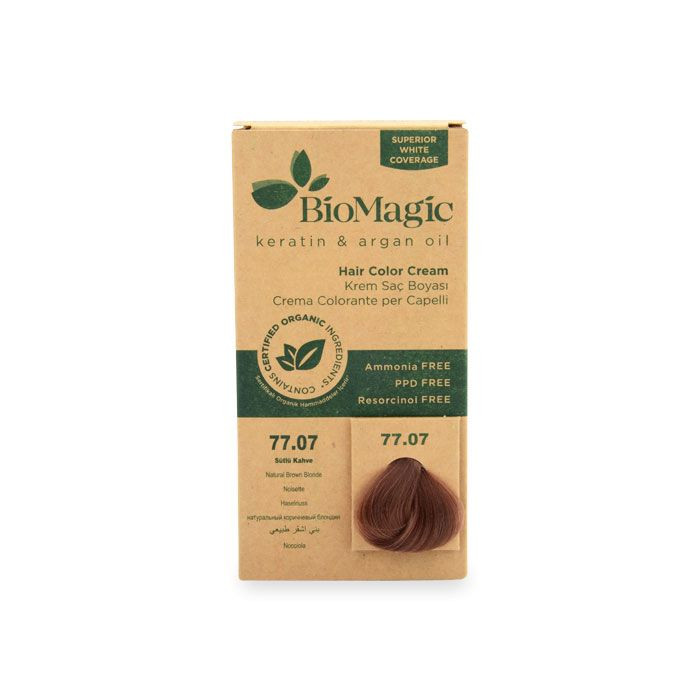 Biomagic - Hair Color Cream Infused With Keratin And Argan Oil - CK 77/07 Natural Brown Blonde 60ml
