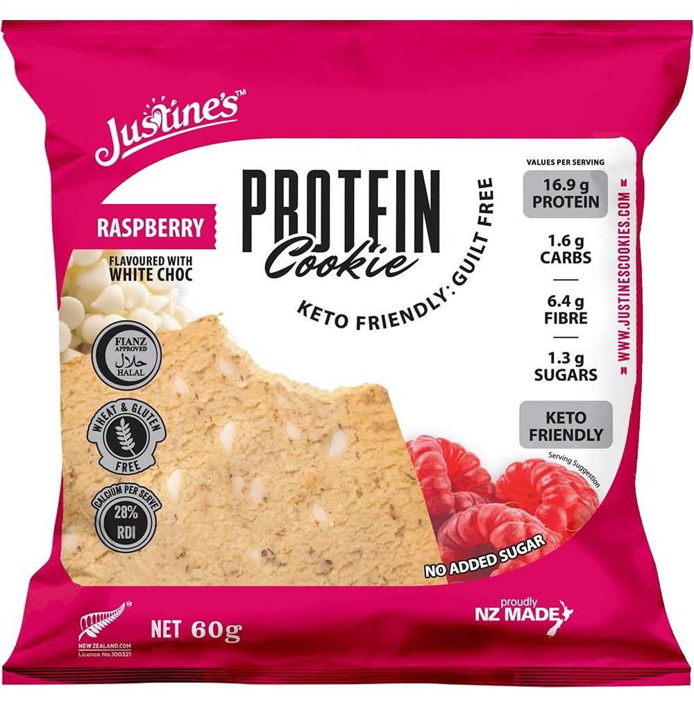 Justines - Keto Friendly Protein Cookie Raspberry White Chocolate