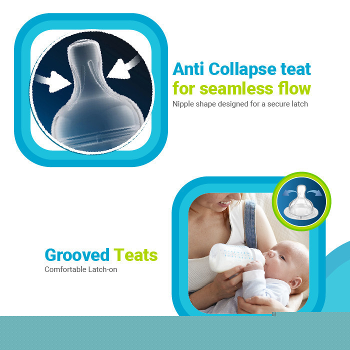 Love Baby - Anti-Colic Silicone Teats - Fast Flow - Pack of 2 - Clear