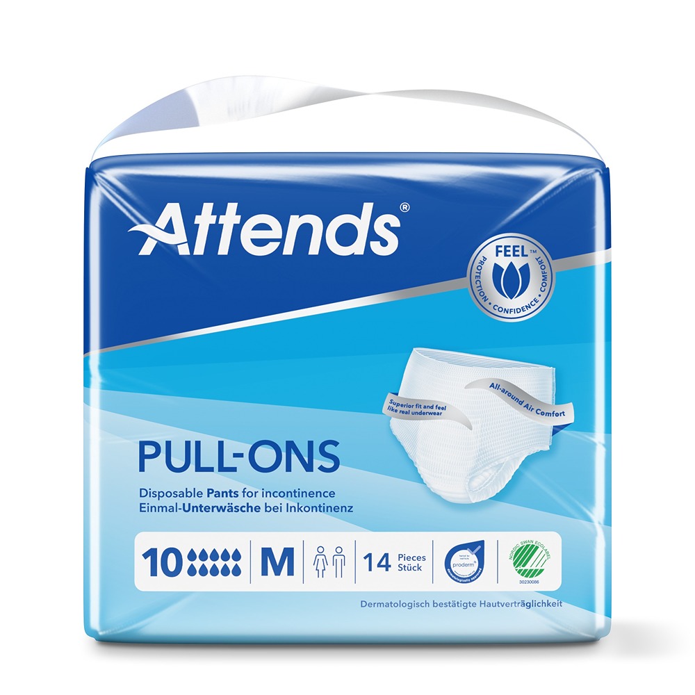 Attends - Feel Pull-Ons Disposable Incontinence Pants 10 - M - 14 Pcs