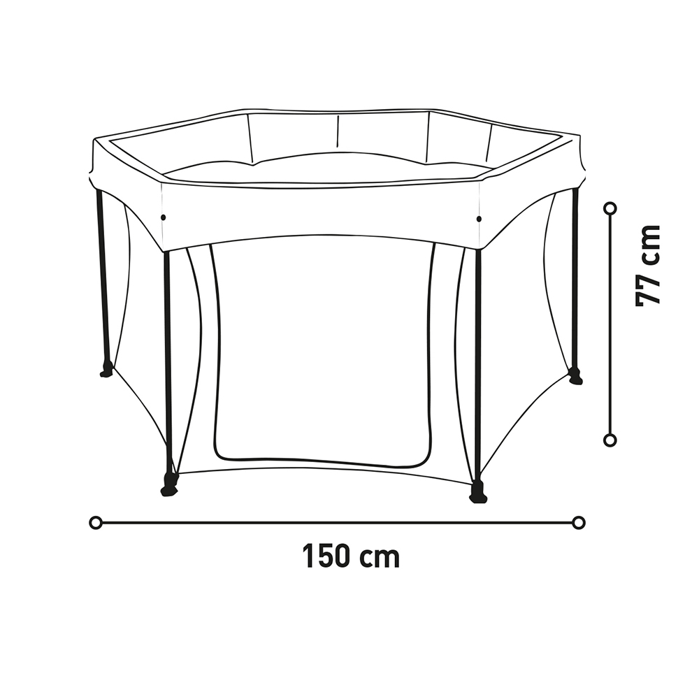 Asalvo - Luxembourg Hexagon Playpen - Grey