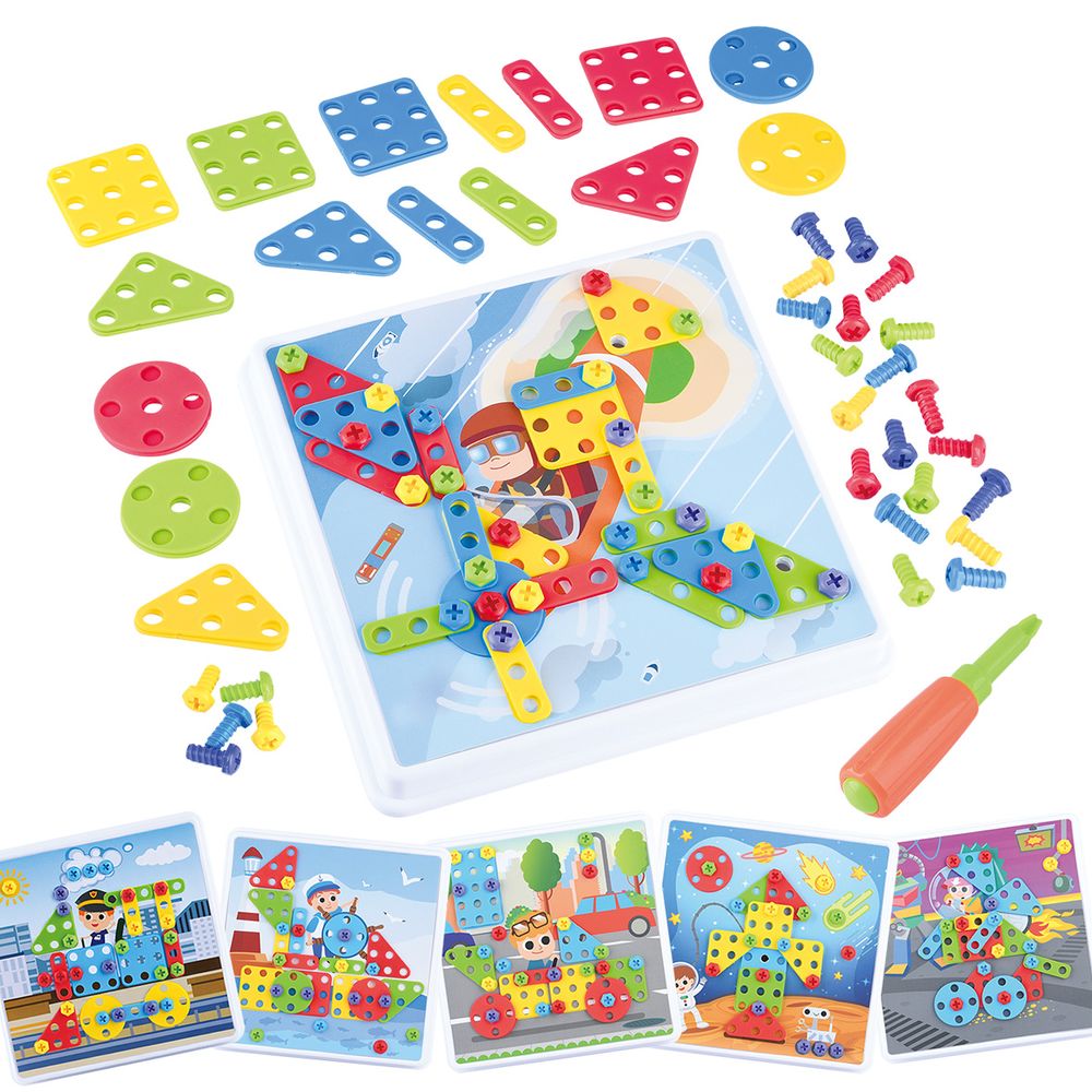 PlayGo - Screw A Puzzle Building Kit - 64 Pcs