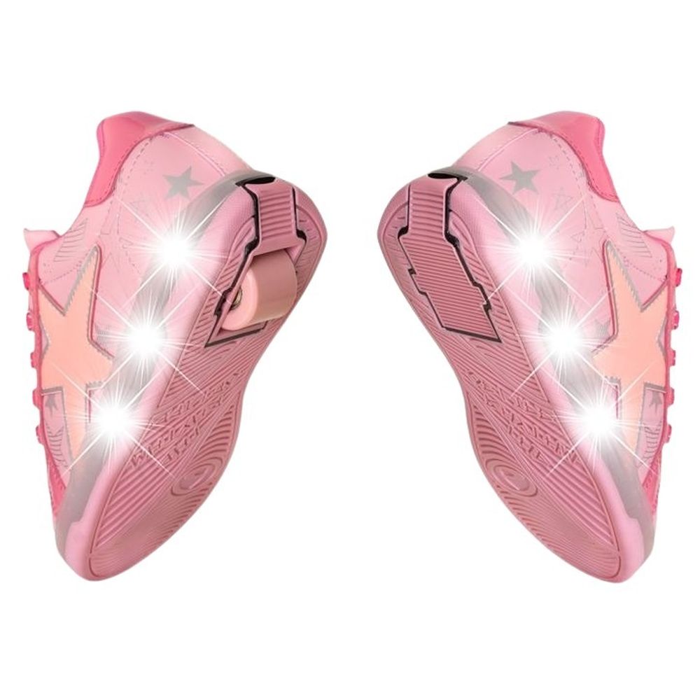 بريزي رولرز - حذاء بعجلات للأطفال - نجوم - زهري