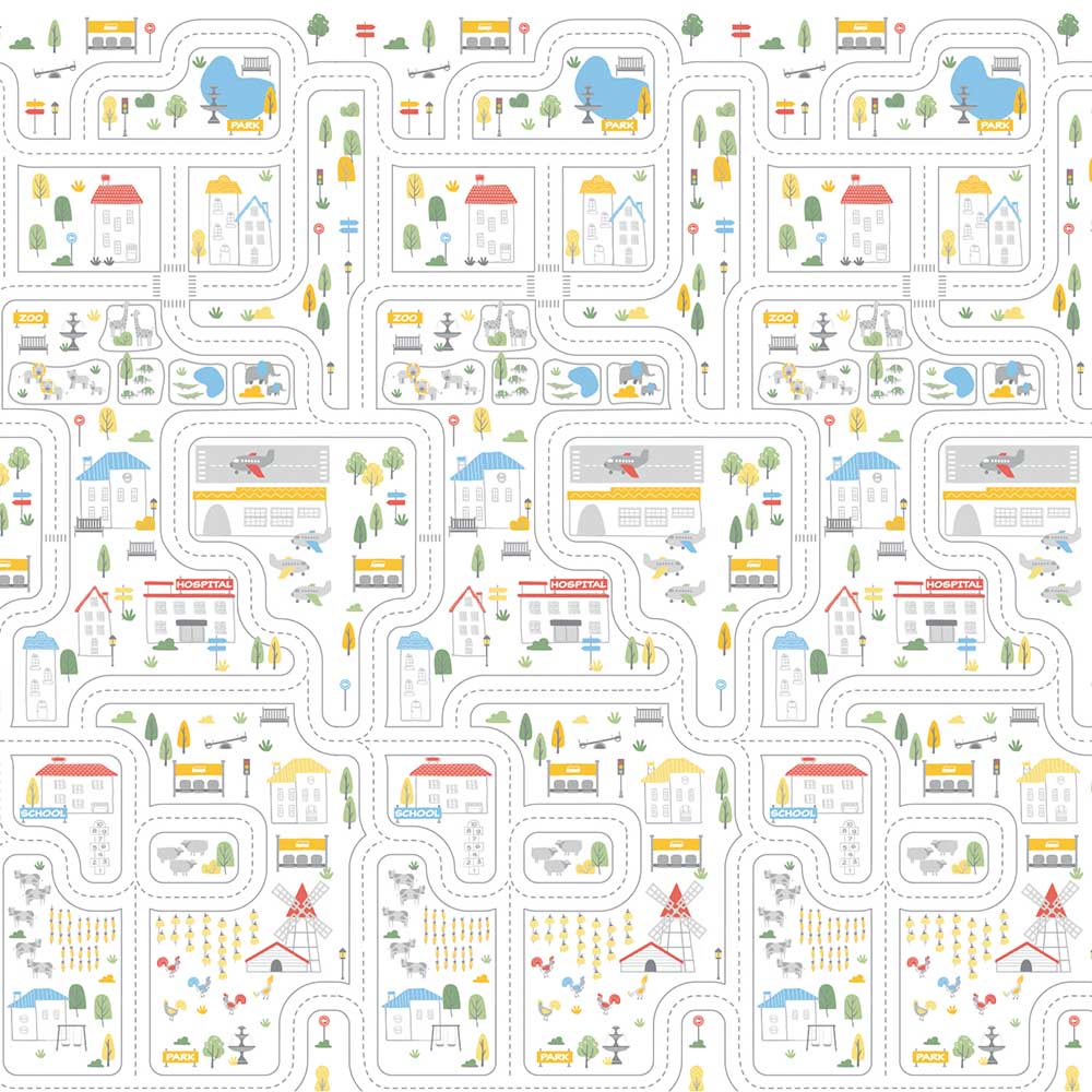 Asalvo - 2-in-1 Double Side Foldable Play Mat - Farm City - XL