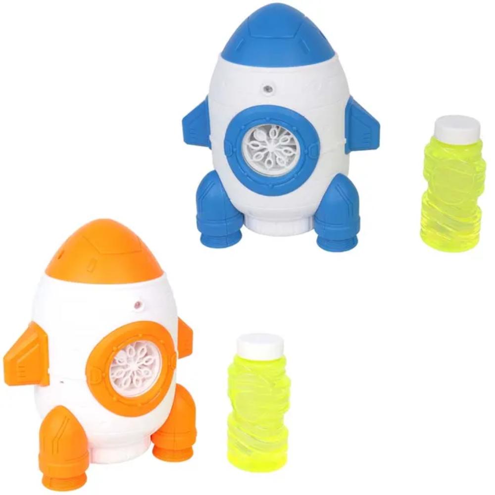 Sam Toys - Rocket Bubble Machine - With 118ml Bubble Solution 1pc - Color May Vary