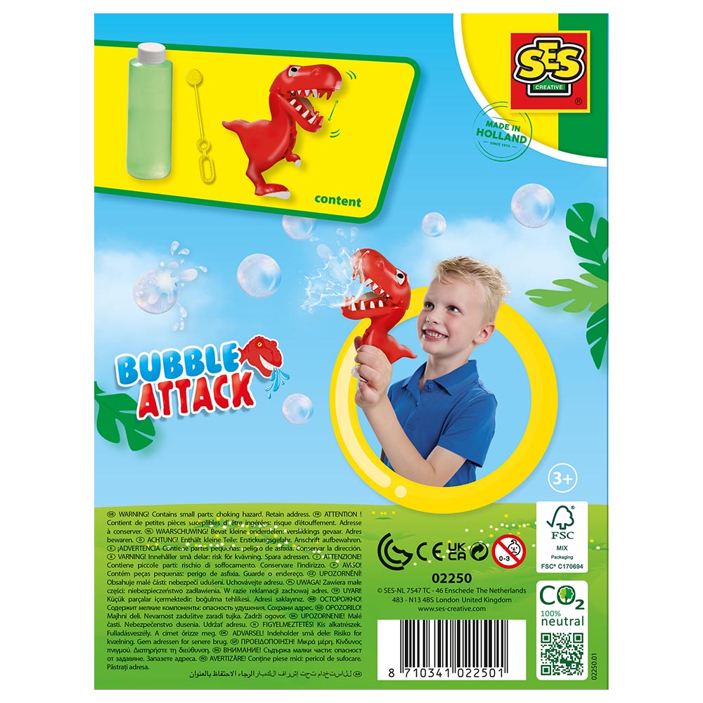 أس إي أس كريتف - لعبة فقاعات داينو أتاك مع محلول - 200 مل