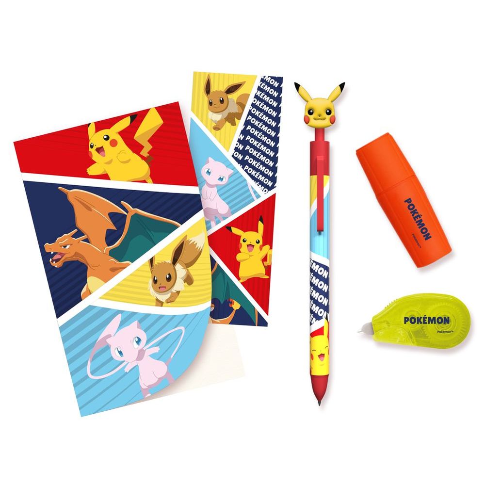 Pokemon - Stationery Set With Notebook - 5 Pcs