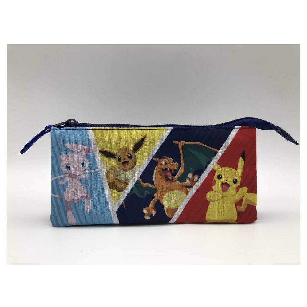 Pokemon - Triple Pencil Case With Stationery Set - 5 Pcs