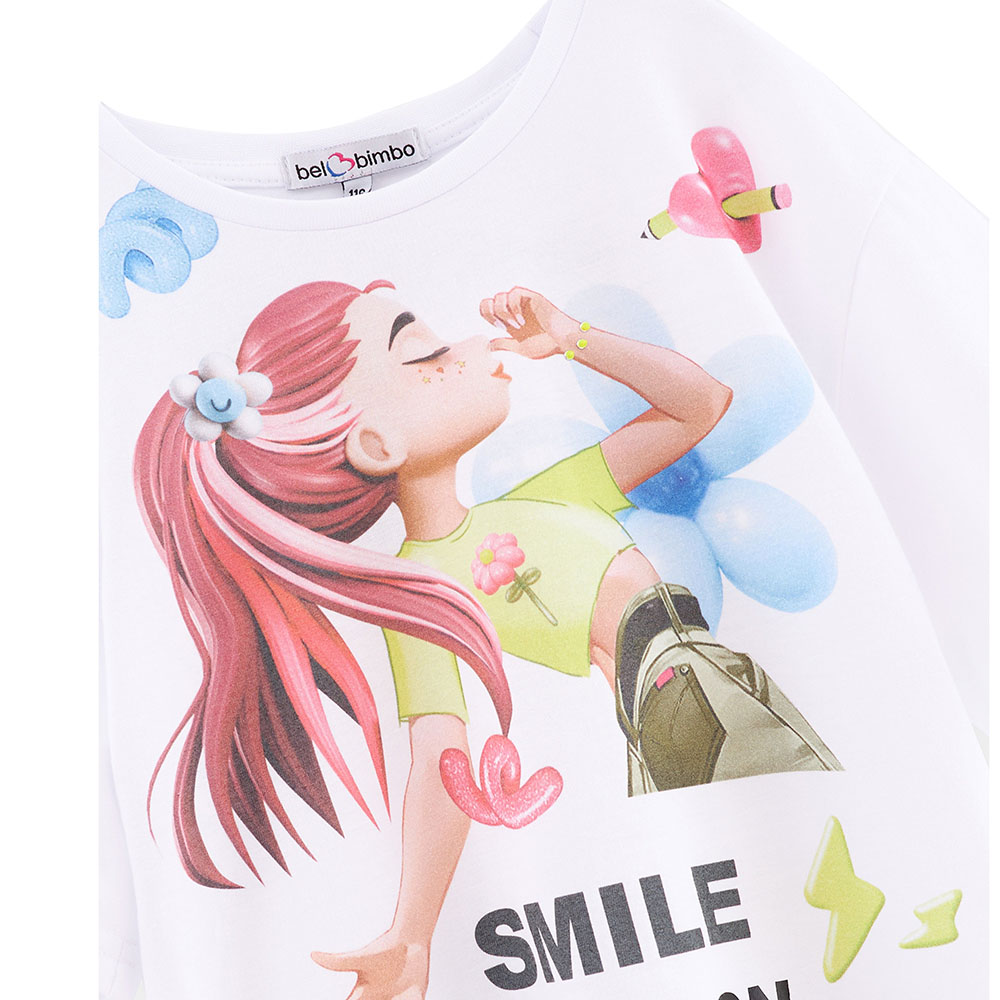 Bell Bimbo - Girls Oversized T-Shirt - White
