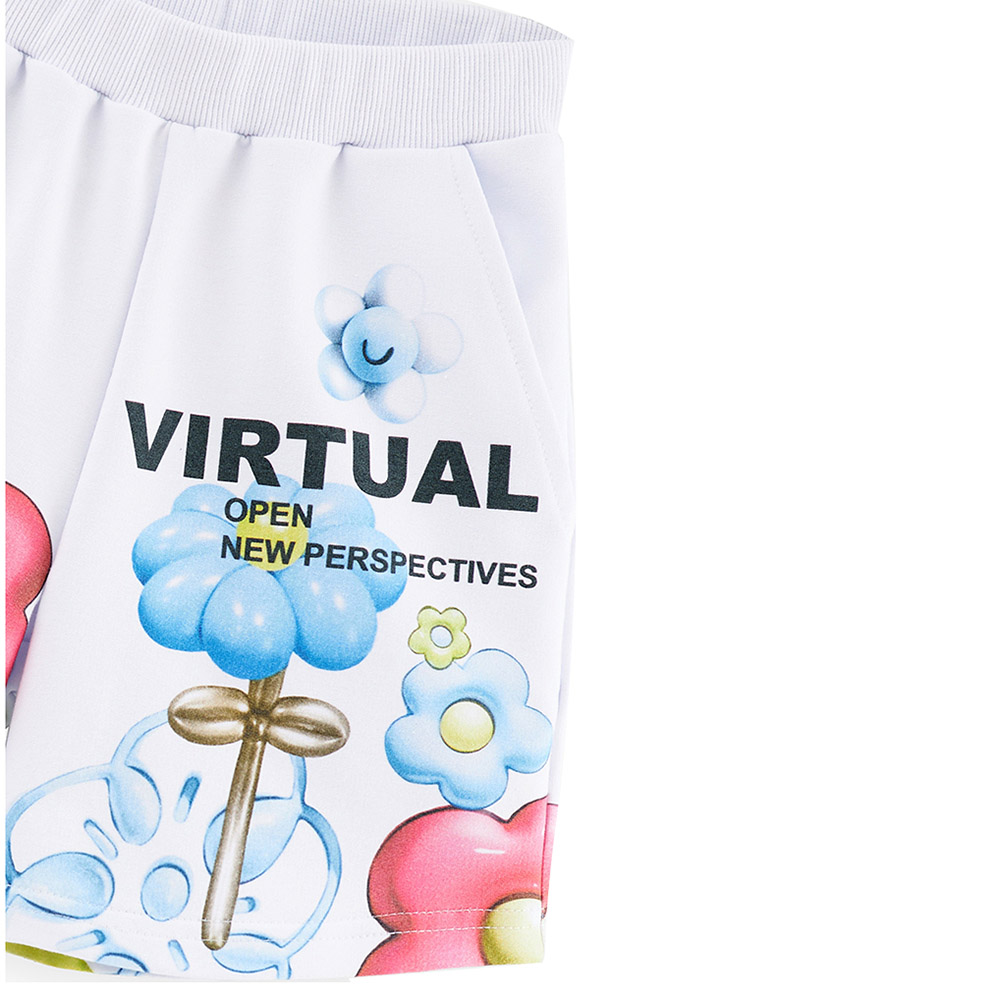 Bell Bimbo - Girls Designer Print Shorts - White