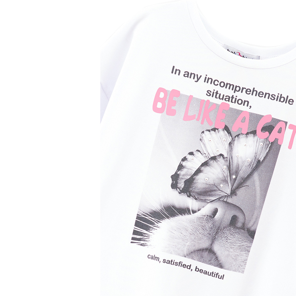 Bell Bimbo - Girls Designer Print T-Shirt - White
