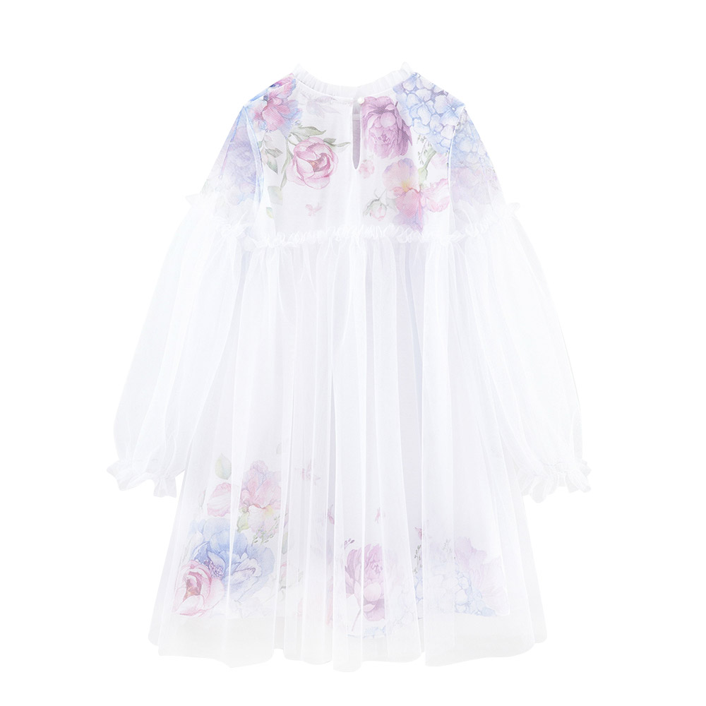 Bell Bimbo - Girls Floral Design Event Dress - White