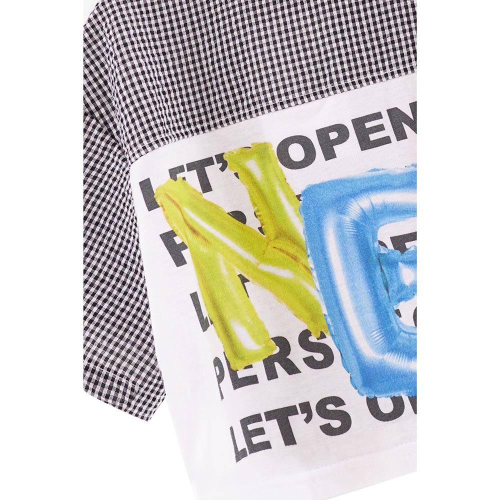 Bell Bimbo - Girls Checkered Blouse - White/Black