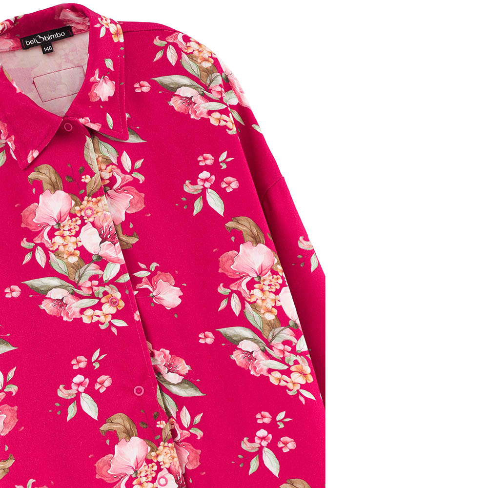 Bell Bimbo - Girls Flower Print Blouse - Pink