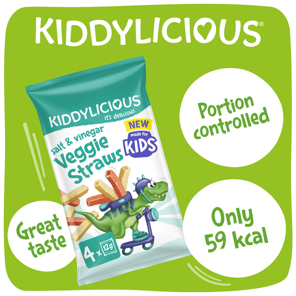 Kiddylicious - Salt And Vinegar Veggie Straws Kids Snack - 4pcs - 48g