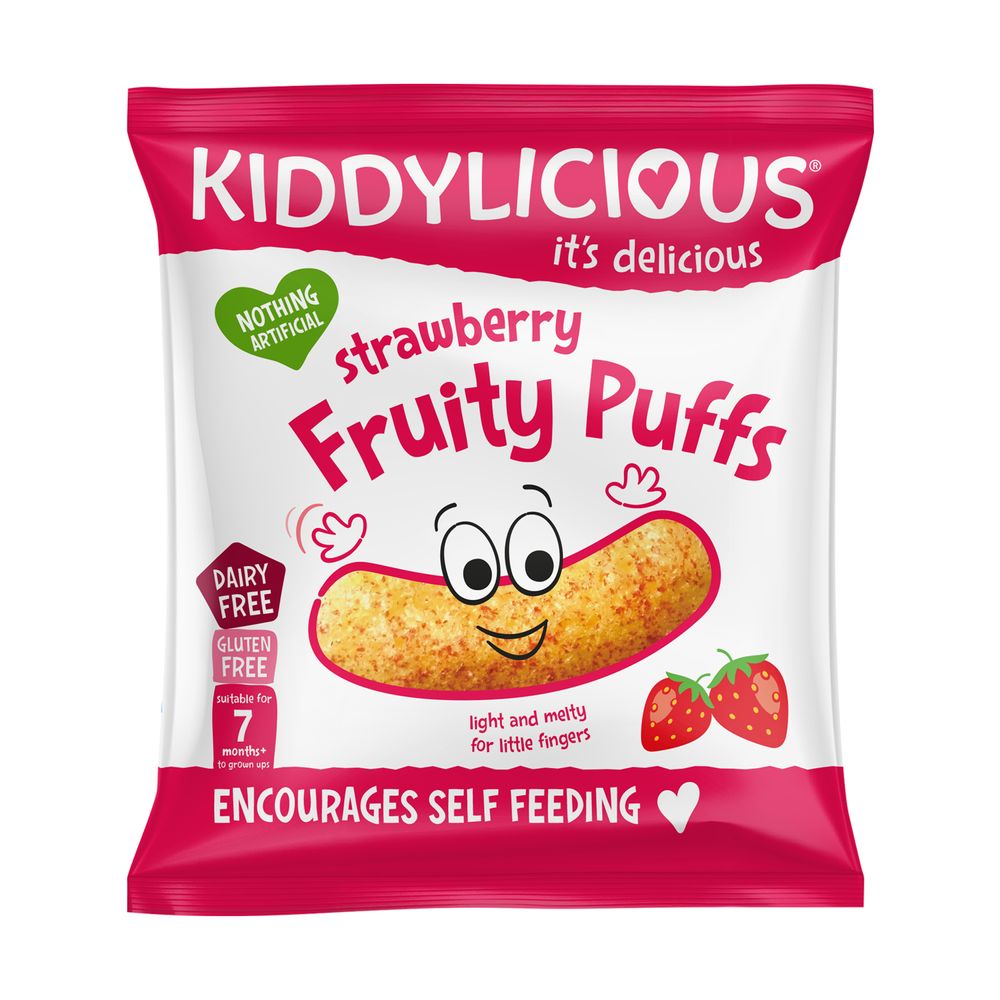 Kiddylicious - Strawberry Fruity Puffs - Pack Of 6