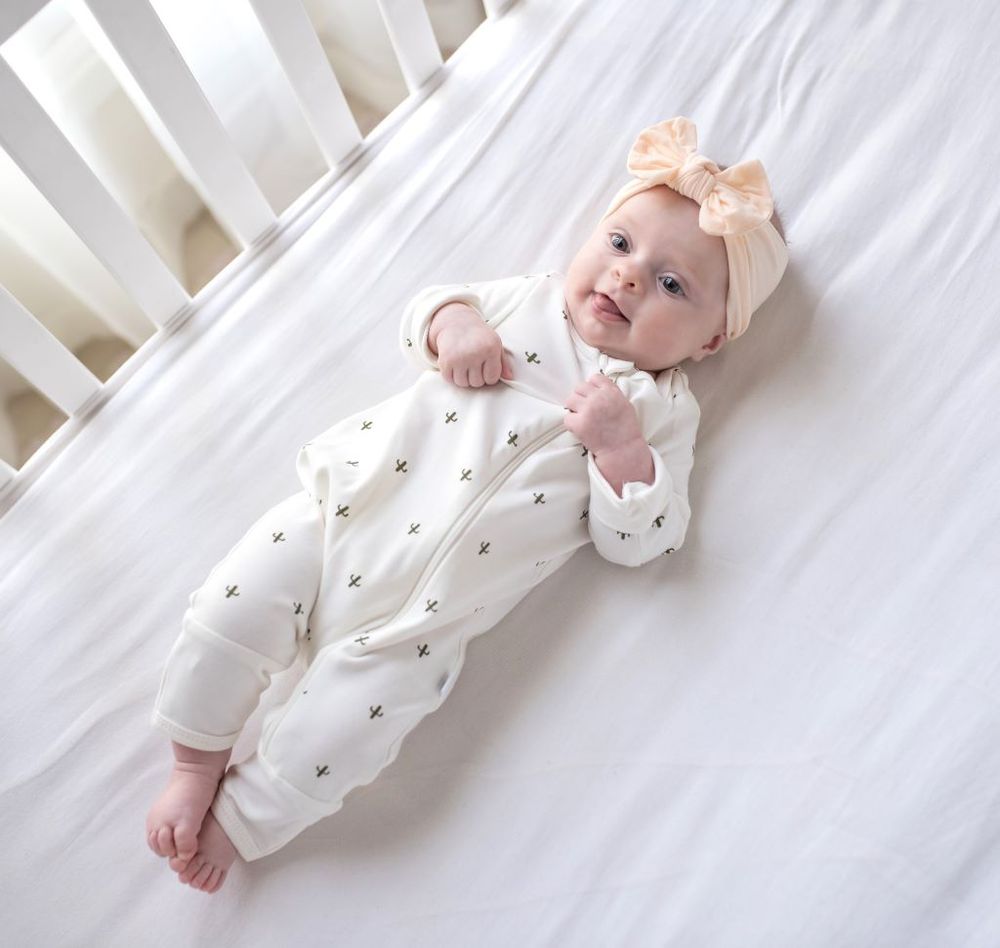 Tickle Tickle - Desert Spiky Zipup Sleepsuit - Off White