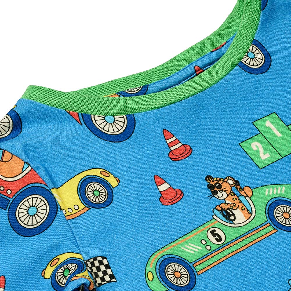 Smafolk - 2pc-Set - Race Cars Print Nightsuit - Blue