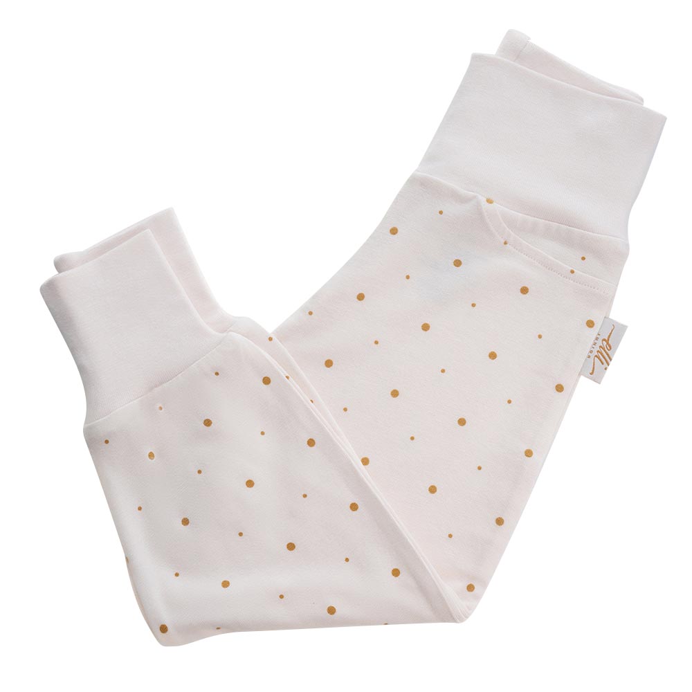 Elli Junior - Bamboo Baby Pants With Golden Dots - Beige