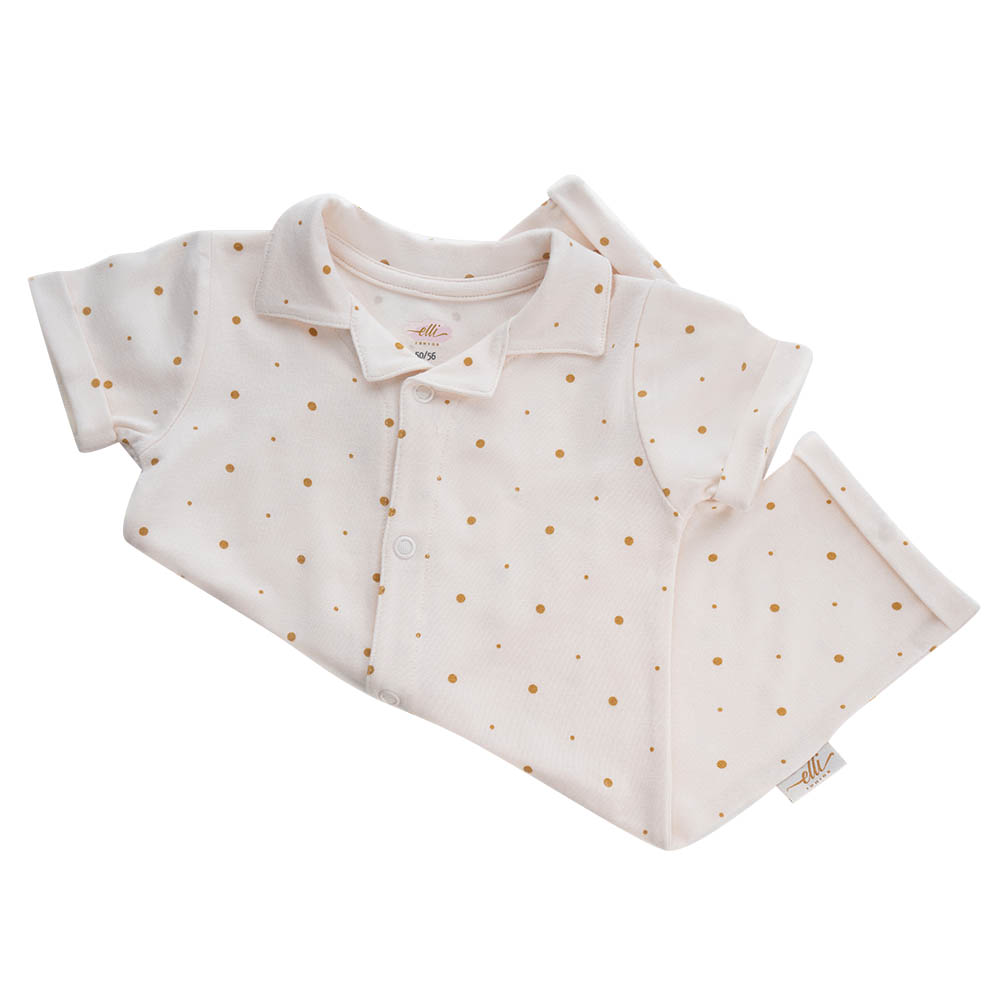 Elli Junior - Bamboo Shirt Suit With Golden Dots - Beige