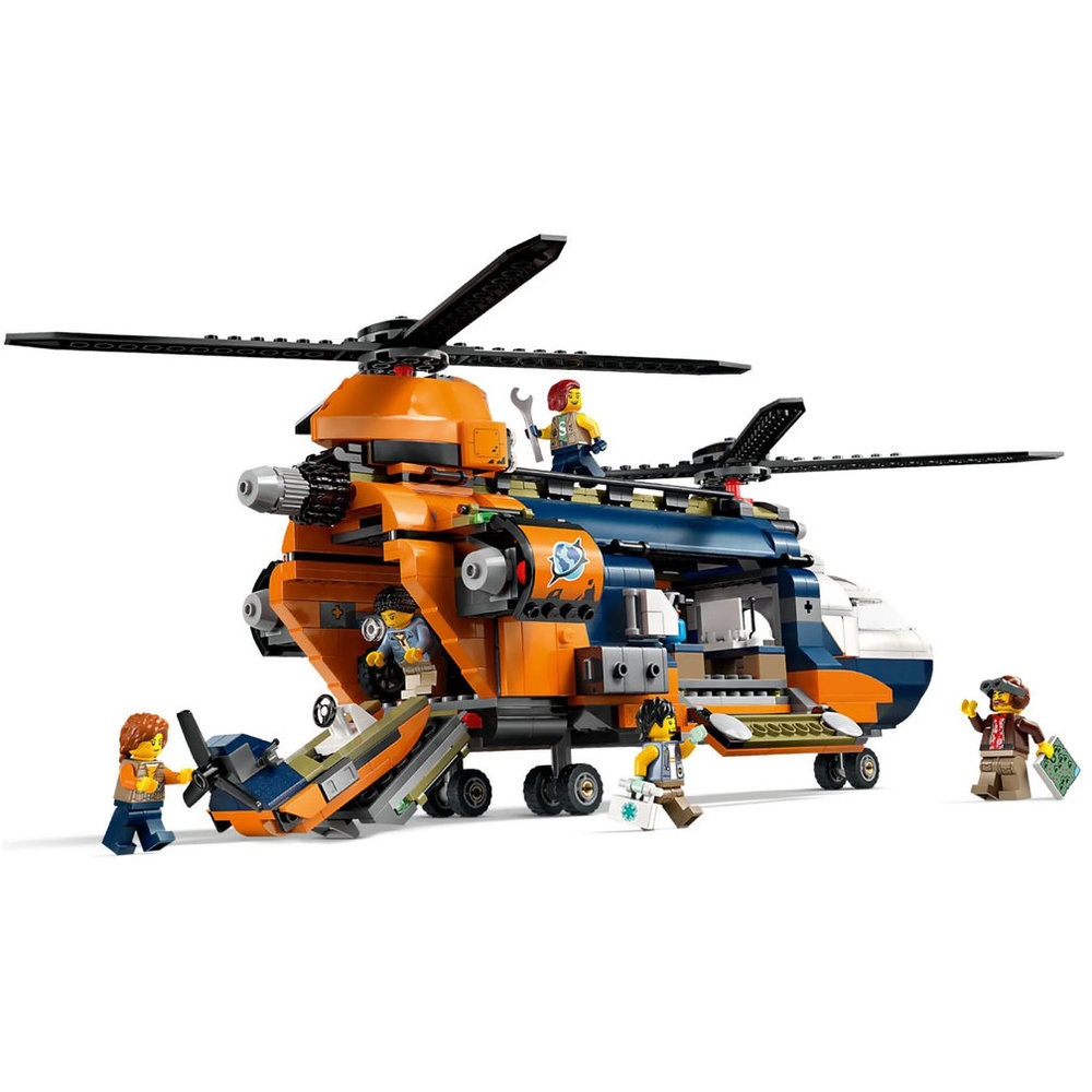 Lego City Jungle Explorer Helicopter At Base Camp Building Set - 881 Pcs