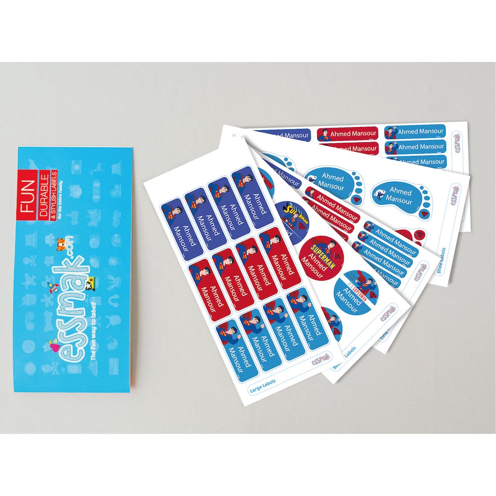 اسمك - ملصقات التسمية للأطفال - سوبر مان - عدد 74