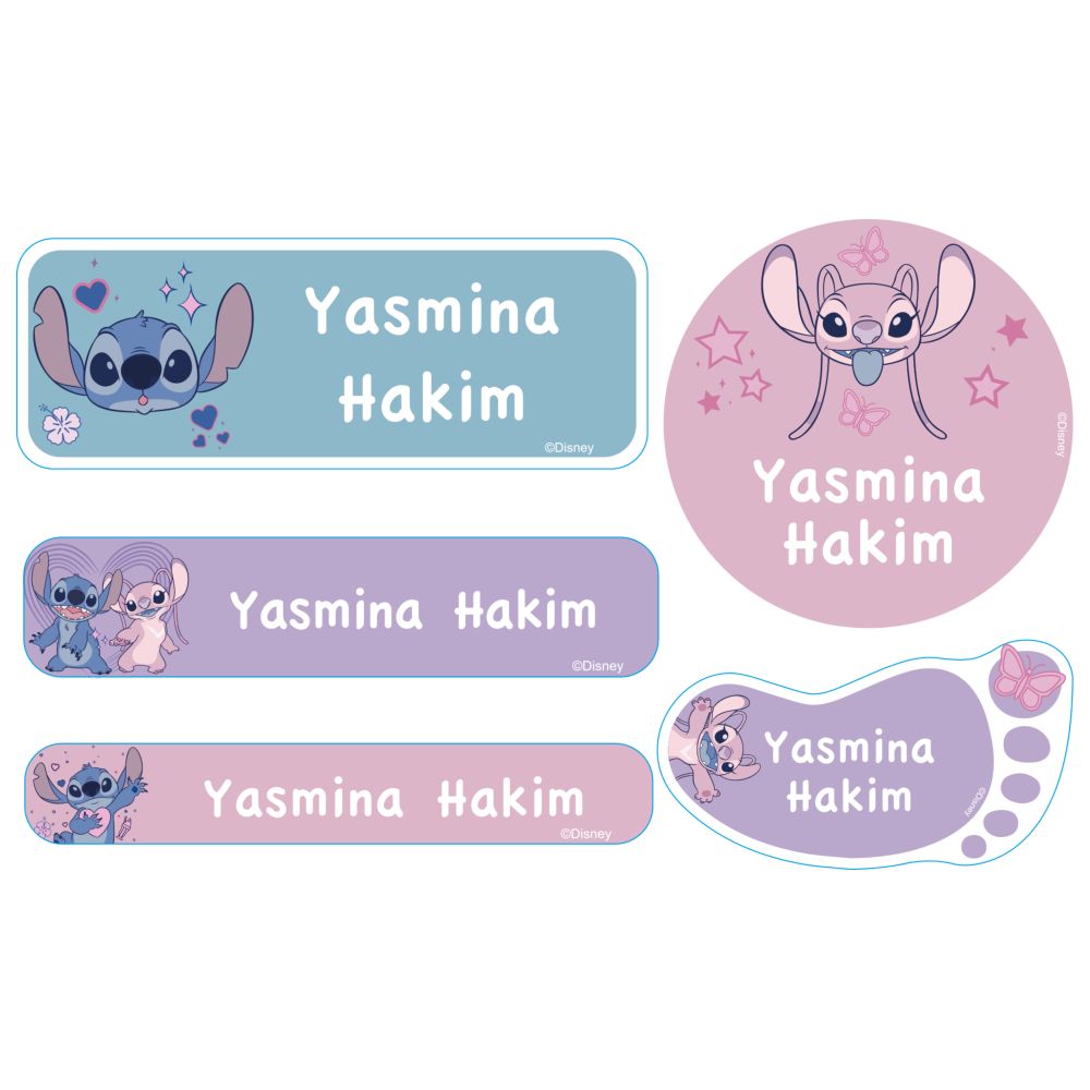 Essmak - Personalised School Labels - Disney Stictch - 74Pcs