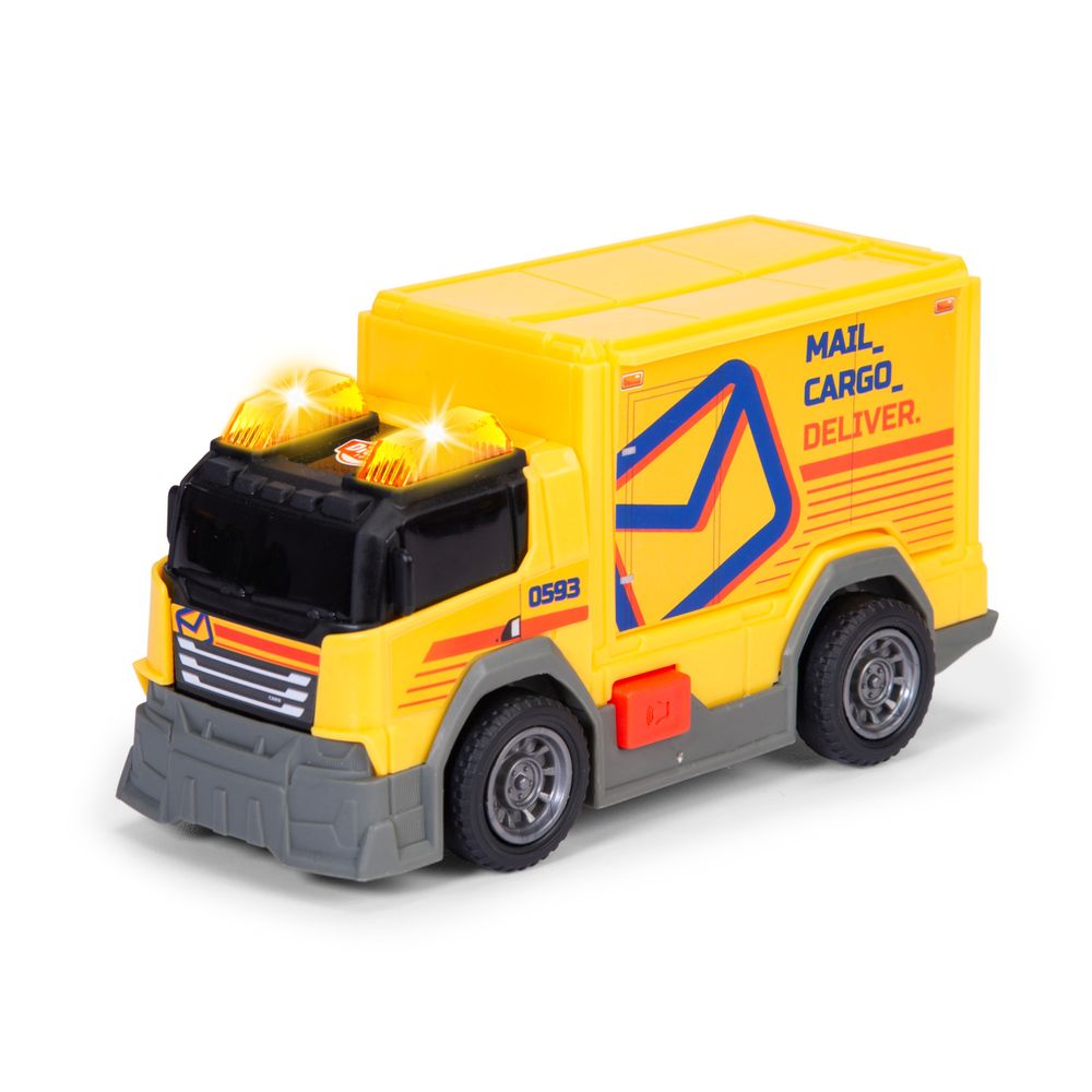 ديكي - شاحنة توصيل مزودة بإضاءة وصوت - أصفر - 15 سم