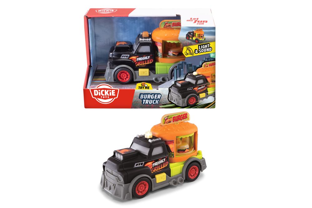 ديكي - شاحنة برجر مزودة بإضاءة وصوت - متعددة الألوان - 15 سم