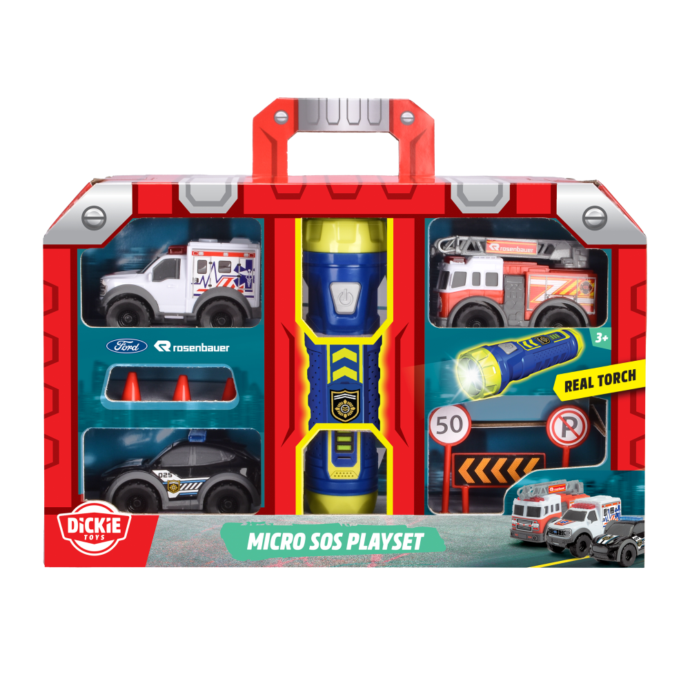 ديكي - مجموعة سيارات طوارئ مايكرو - لعبة سيارة للأطفال