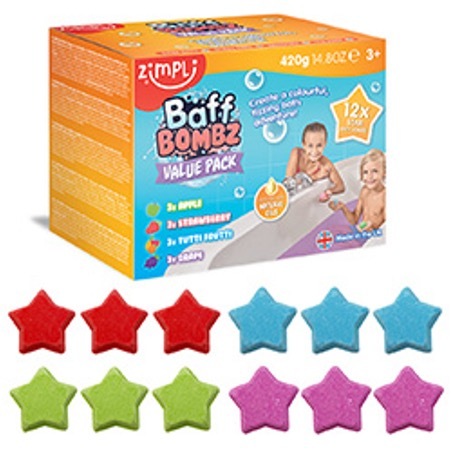 Zimpli Kids - Star Baff Bombz - Bubble Bath Fizzers For Children