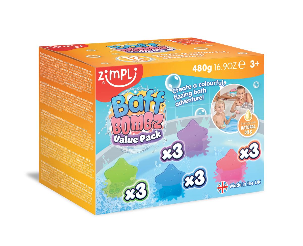 Zimpli Kids - Star Baff Bombz - Bubble Bath Fizzers For Children