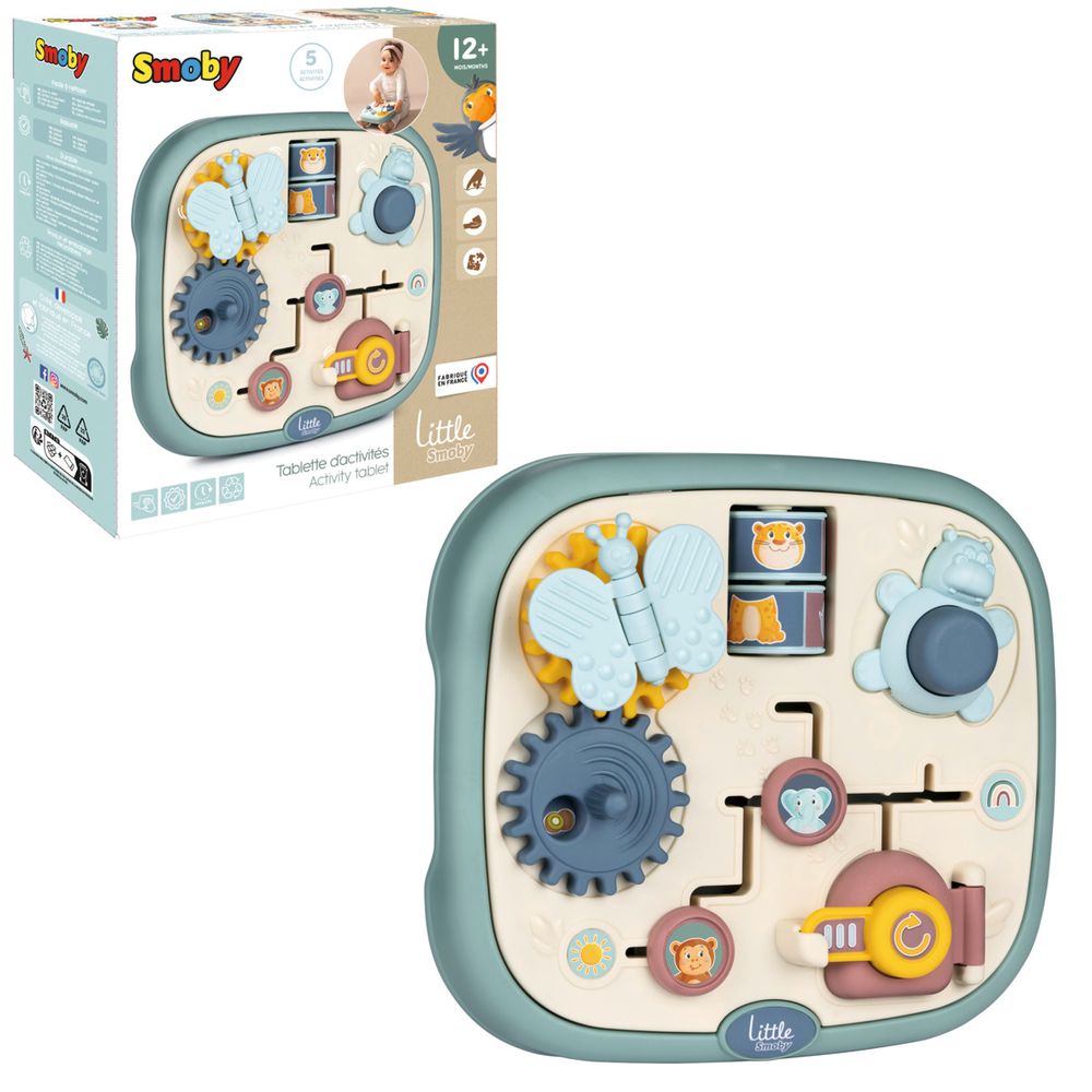 Smoby - Little Activity Board - Learning & Motor Skills Toy With 5 Activities - In Cute Animal Design