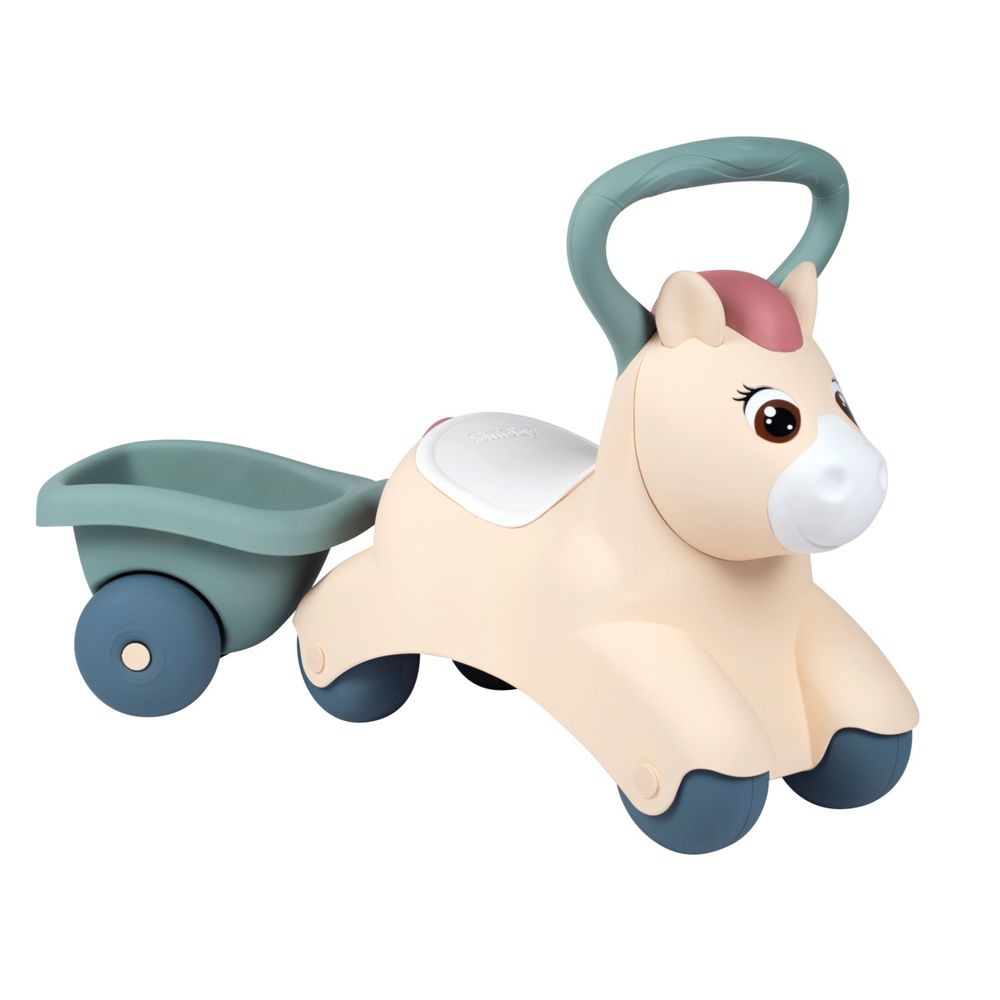 Smoby - Baby Ride-On Pony With Small Trailer